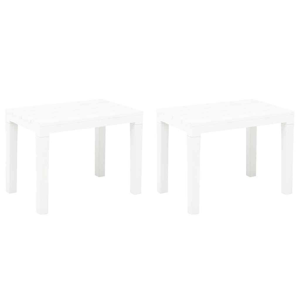 vidaXL Garden Benches 2 Pcs White Plastic