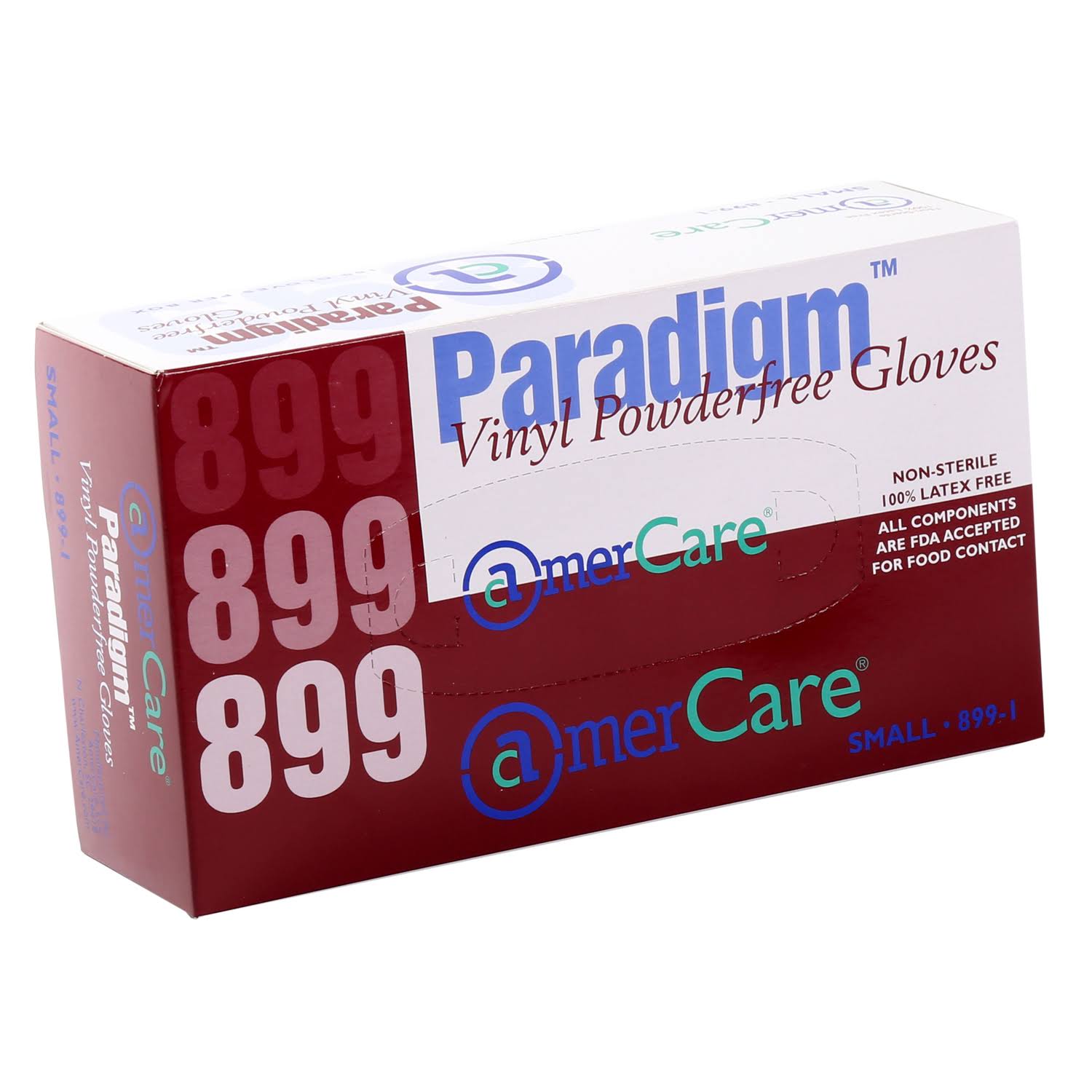 Amercare Paradigm Vinyl Gloves, Powder-Free, Large, Case of 1000