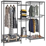 5 Tiers Metal Clothing Rack, 74.4′′ L x 17.7′′ W x 76.8′′ / Max Load 600LBS