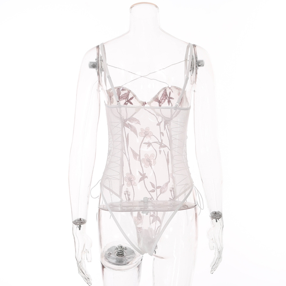 Sexy Lace Up Strap Bodysuit Lingerie