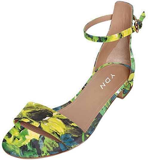 YDN Womens Chic Block Low Heel Sandals