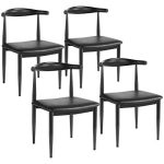 Dining Chairs Armless with Backrest Modern Kitchen Chairs Metal Legs