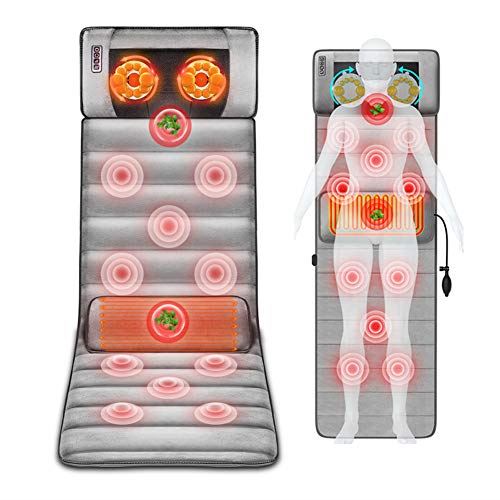 Full Body Massage Mat w/ Heat 20 Neck Shiatsu Kneading Massage Heads