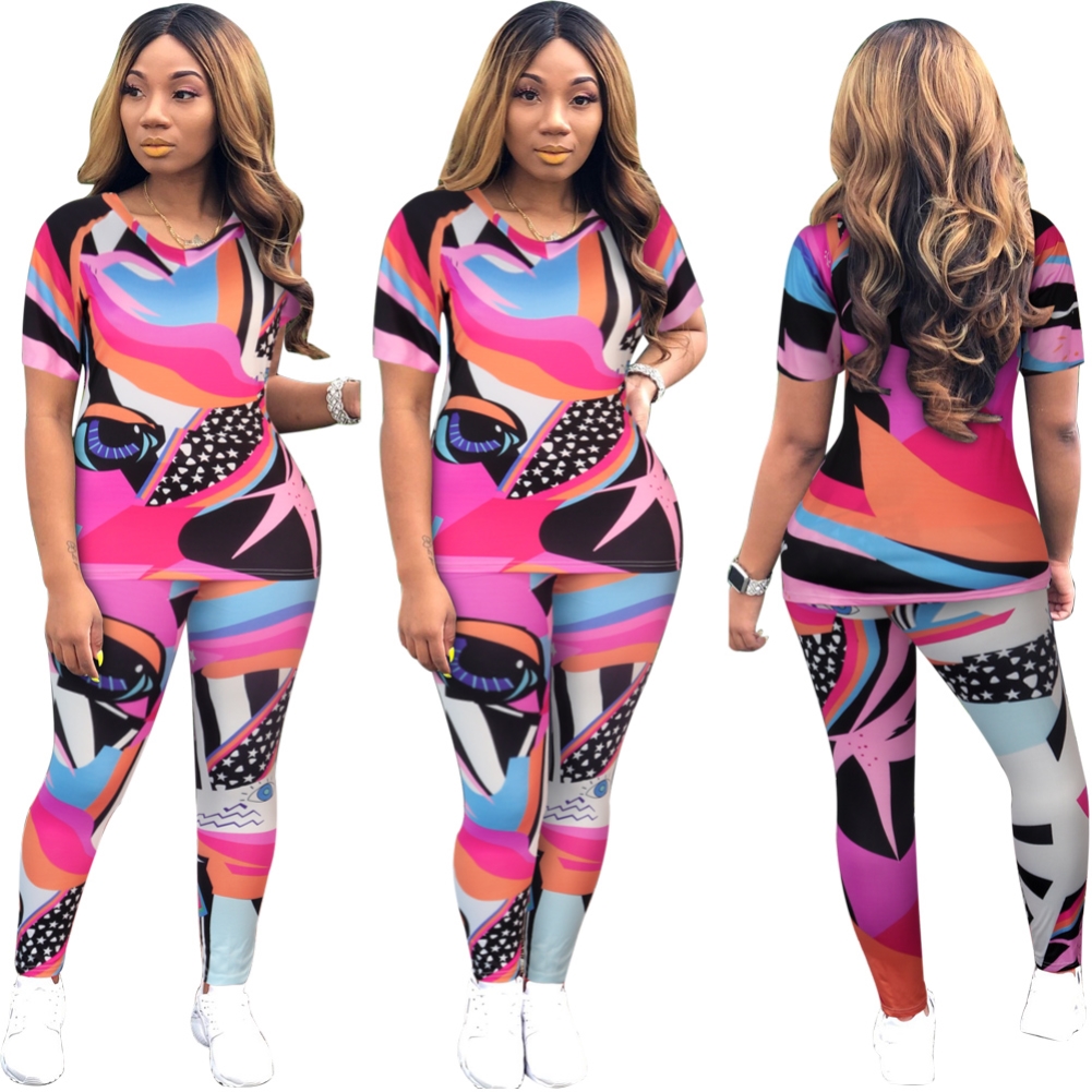 Summer African Colorful Shirt and Pants Set