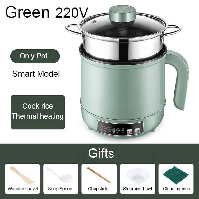 Household MultiCooker Electric Skillet Stainless Steel Rice Cooker Hotpot Noodles Soup Pot Eggs Food Steamer