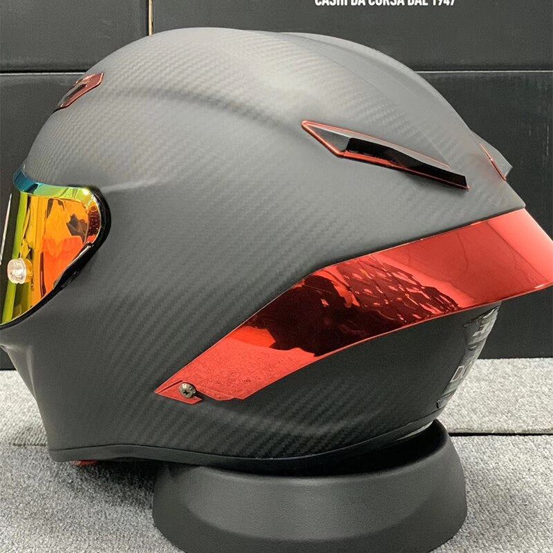 Full Face Carbon Fiber Professional Racing Helmet DOT Iridium Carbon Motorcycle Helmet with Detachable Spoiler