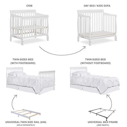 4-in-1 Convertible Mini Crib in White, Greenguard Gold Certified