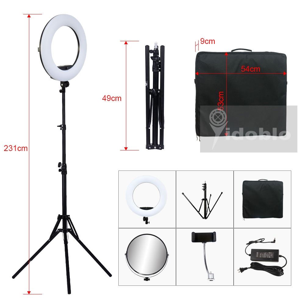 Pro Beauty Studio LED Ring lamp Kit 480 LEDS Video Light Lamp Makeup Lighting + stand