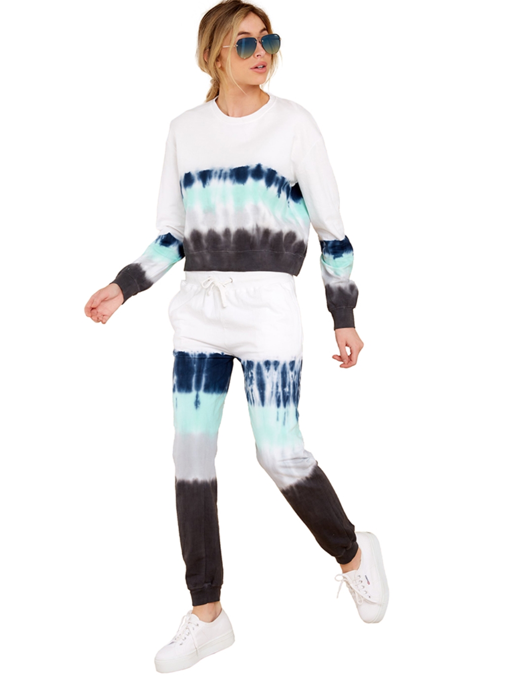 Autumn Tie Dye Matching Top and Pants Lounge Wear