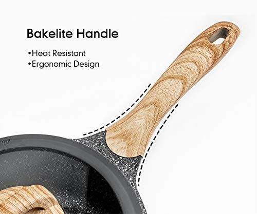 Nonstick, Induction Granite Coating Cookware Sets 18 Pieces with Frying Pan