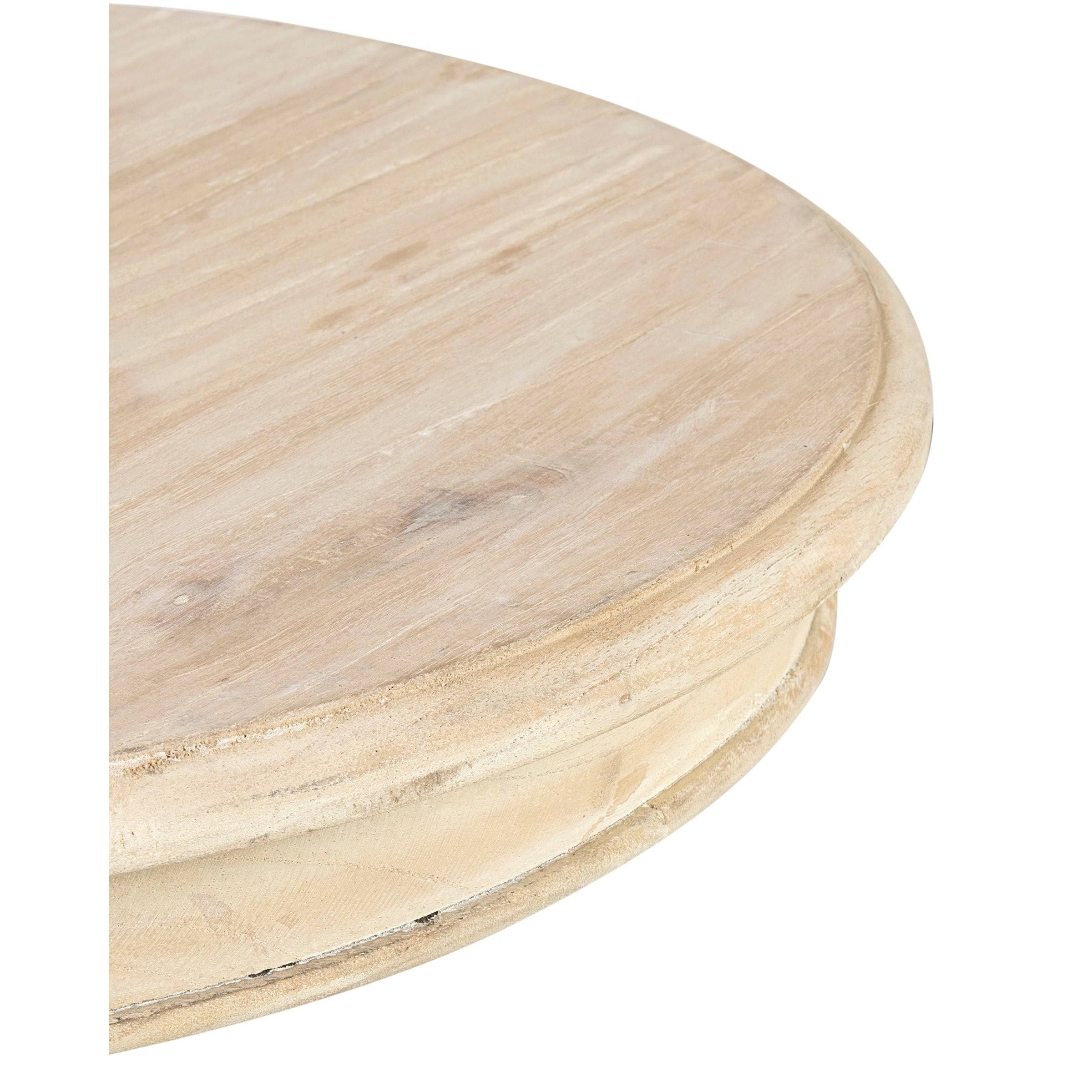 Allura Pedestal Round End Table Natural Wash - East at Main