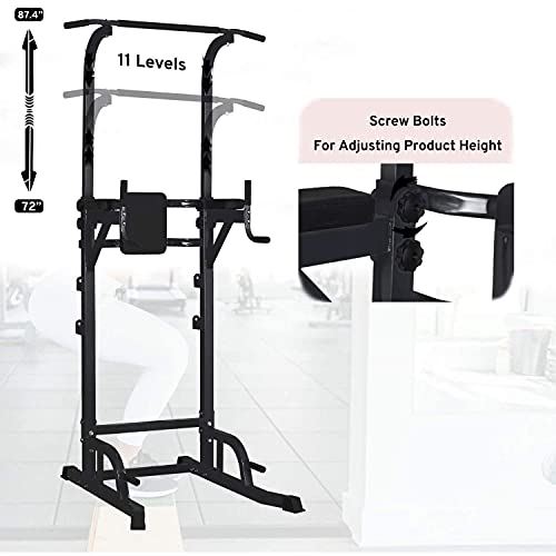 DOIT Power Tower Pull Up and Dip Station with Barbell Rests