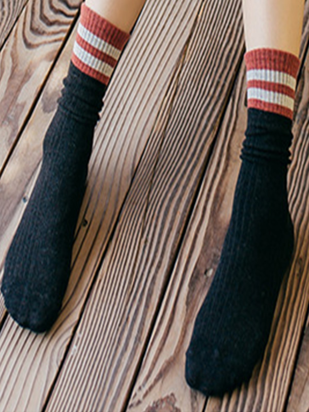 Vintage Casual Stripes Breathable Warm Cotton Socks