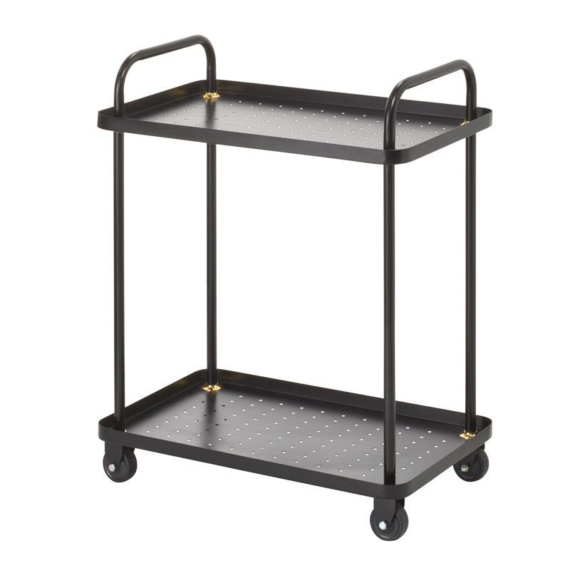 iDesign Arlo Cart in Matte Black and Brass