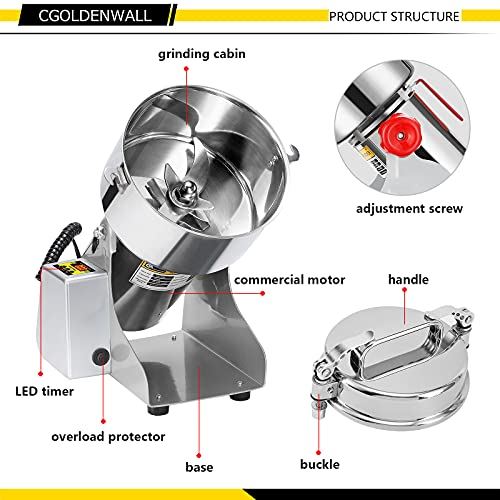 Display Grain Grinder Mill 2000g Electric High-speed Spice Grinder Mill