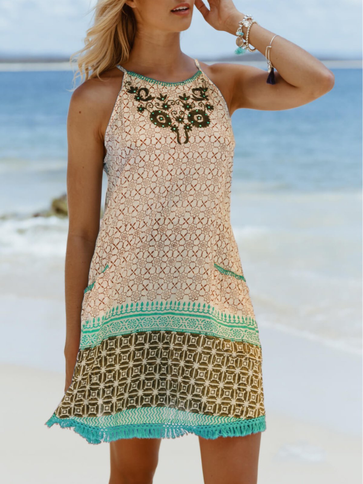 Cotton-Blend Sleeveless Dresses