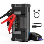 6000A 32000mAh Car Battery Jump Starter with Dual USB Quick Charge,  Built-in LED Bright Light and DC Output