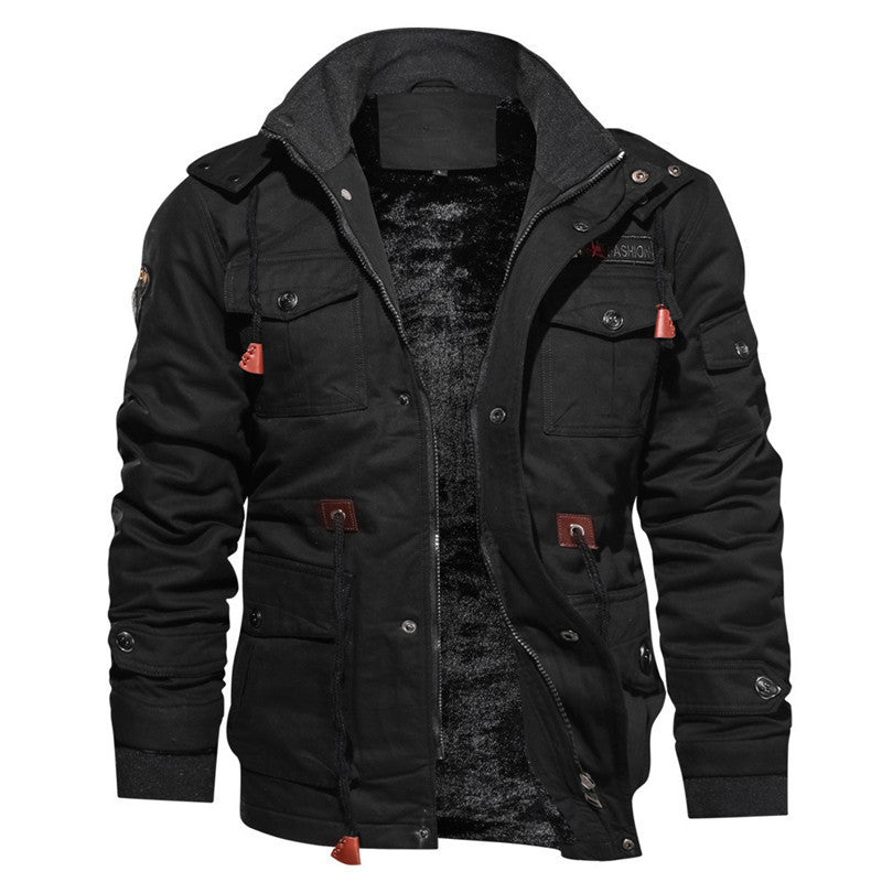 Rigid Custom Pockets Zipper Military Abrigos Hombre Casacos Masculinos Ceket Winter Fleece Plus Size Men's Jackets & Coats male