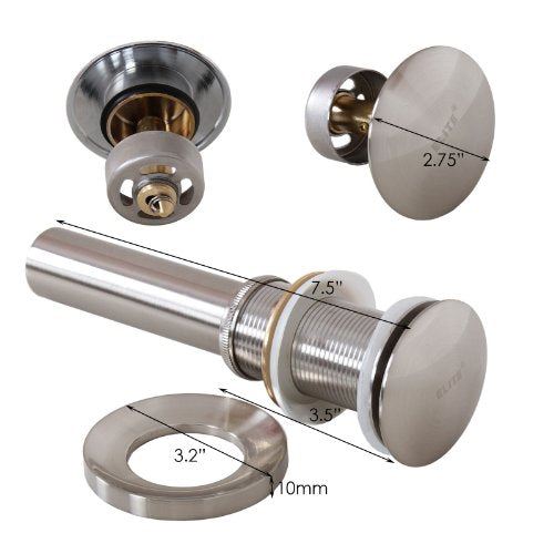 Tempered Bathroom Glass Vessel Sink & Brushed Nickel Faucet Combo