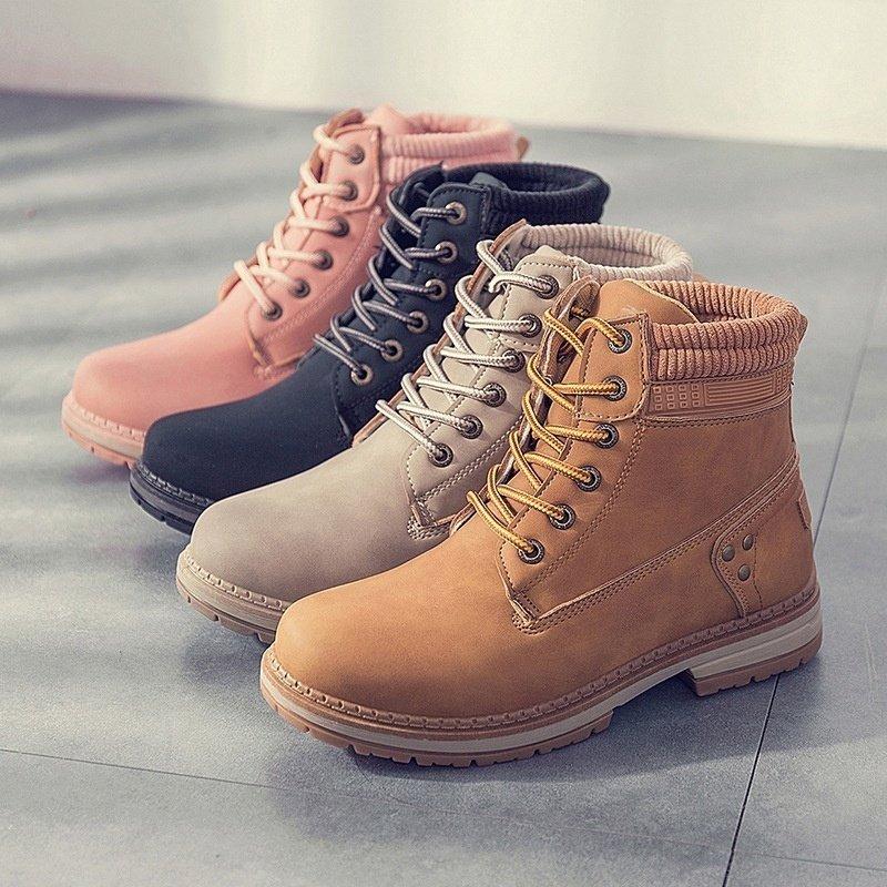 Women Autumn Winter Fur Ankle Boots Waterproof Slip on Shoes Snow Boots