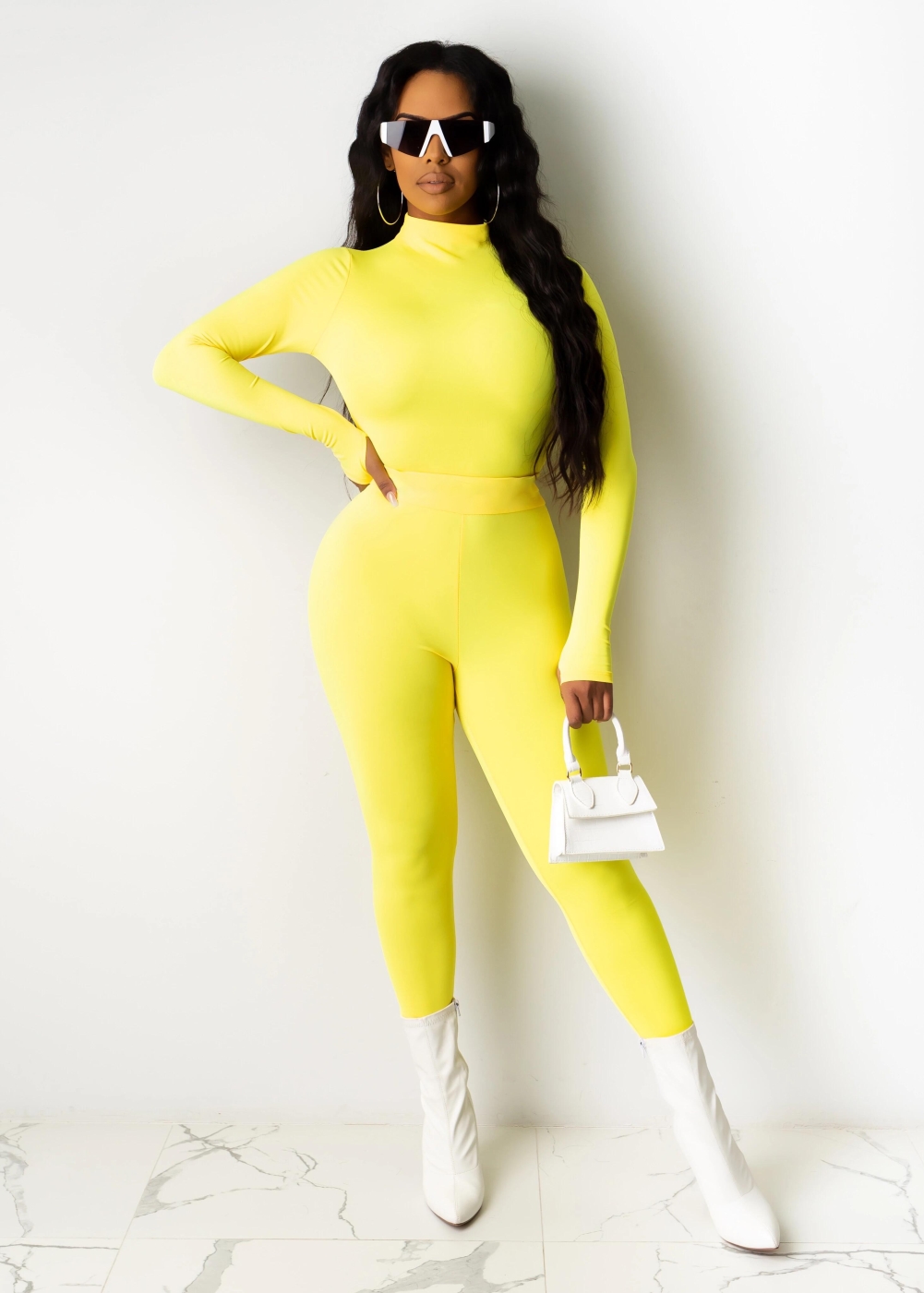 Fall Plain Two Piece Bodycon Pants Set