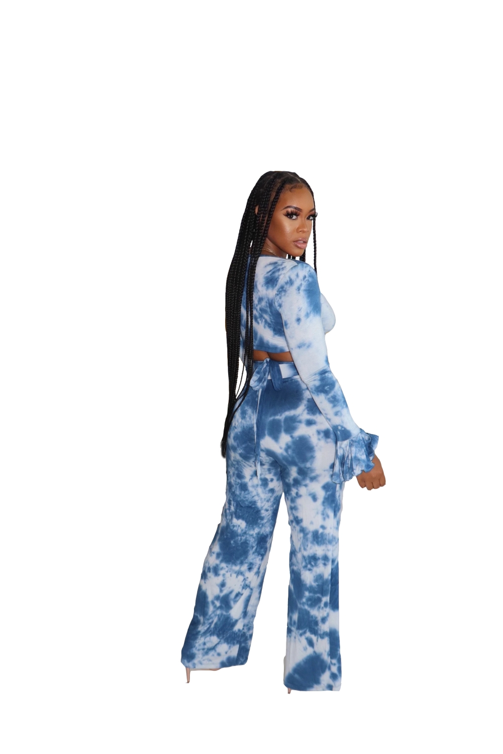 Fall Tie Dye Wrapped Two Piece Pants Set