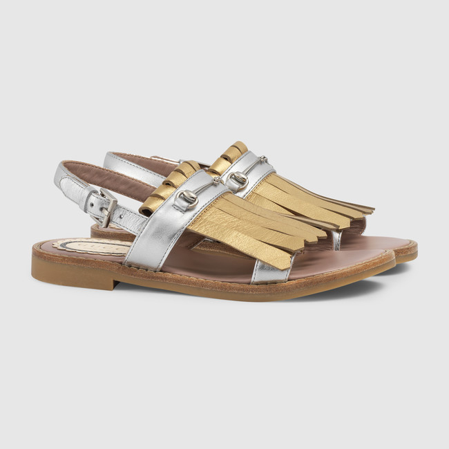 Children's metallic Horsebit sandal