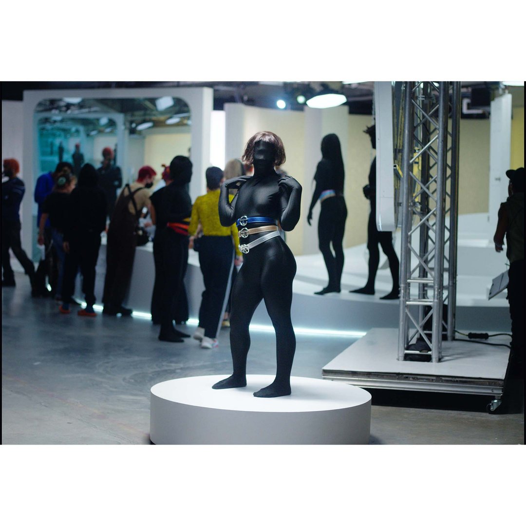 Logo Belt - Silver/Cobalt