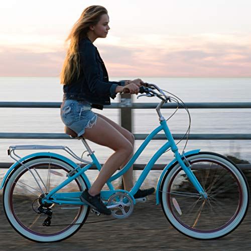 sixthreezero EVRYjourney Women’s 7-Speed Step-Through Hybrid Cruiser Bicycle