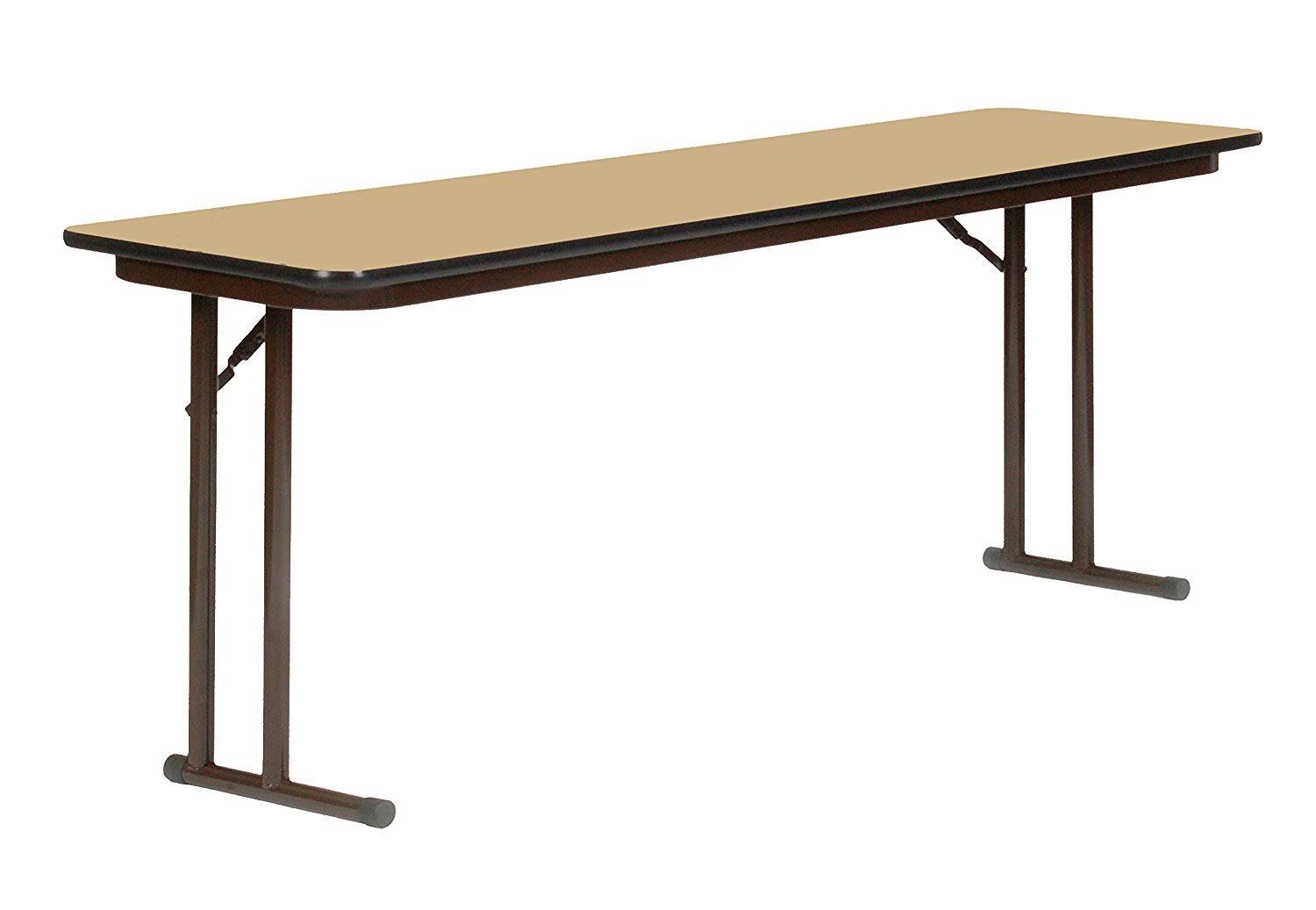 Correll ST1896PX-16 0.75 in. High Pressure Folding Seminar Table with Off-Set Leg - 18 x 96 in. - Fusion Maple