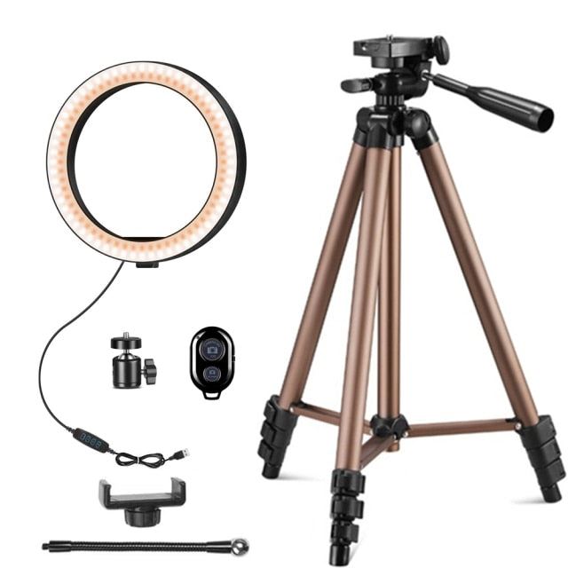 Ring Light With Tripod With Lamp Ring Led Selfie Ring Light 1.3m 130cm Tripod Photographic