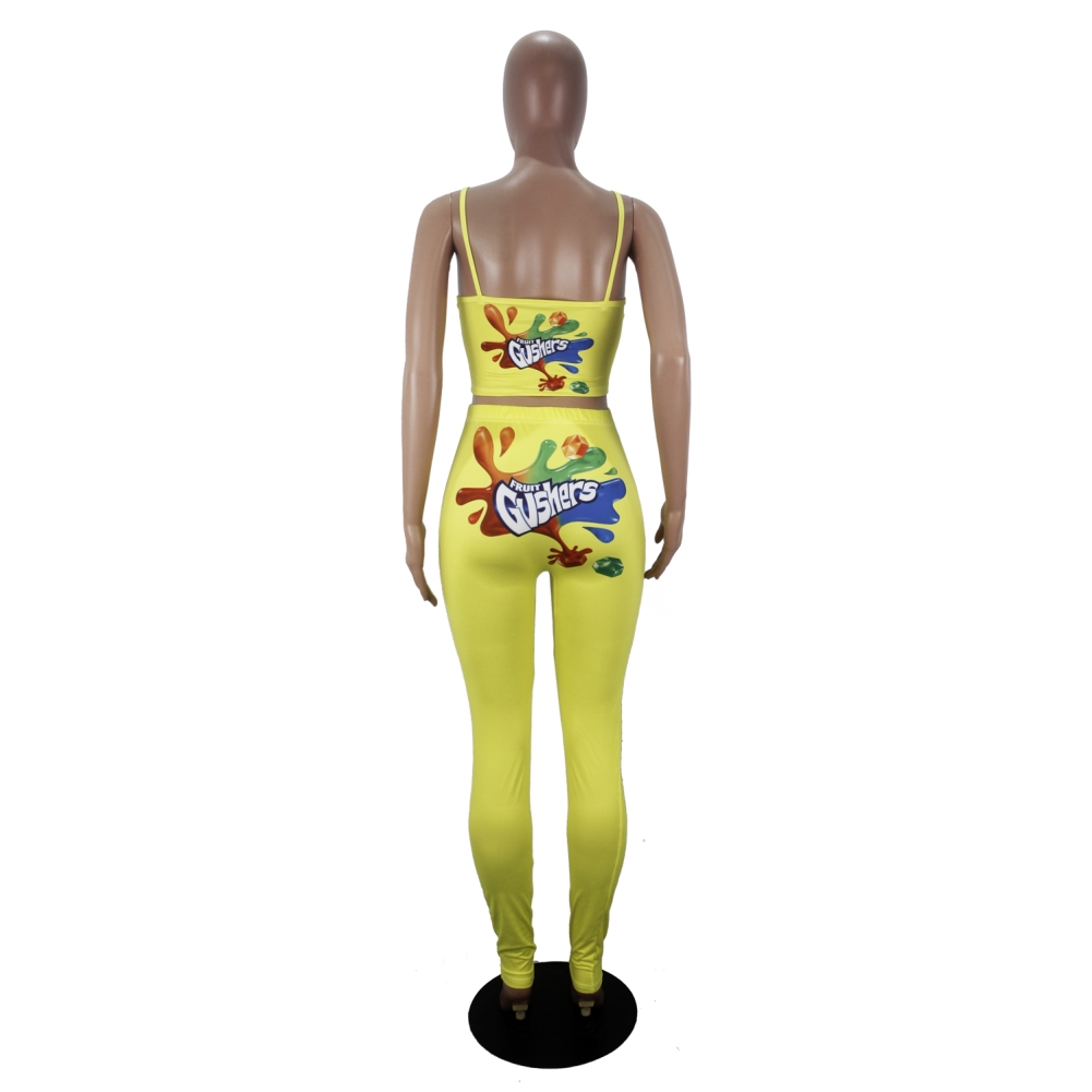 Summer Print Two Piece Leggings Jogger Set