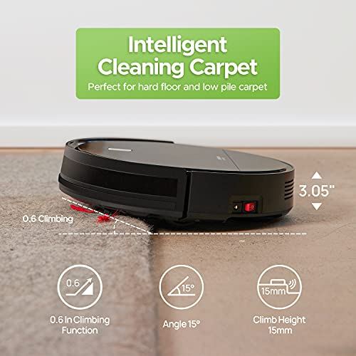 Robotic Vacuum Cleaner with Gyro Lidar Navigation, and 1300Pa Strong Suction