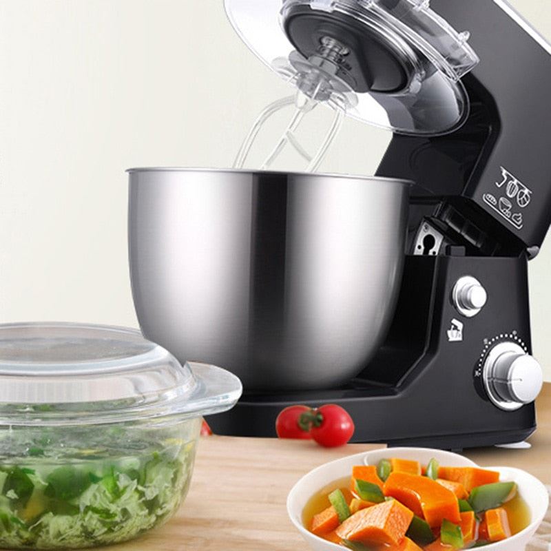 1000W High Power Stand Mixer Stainless Steel Bowl 6-speed Kitchen Food Blender