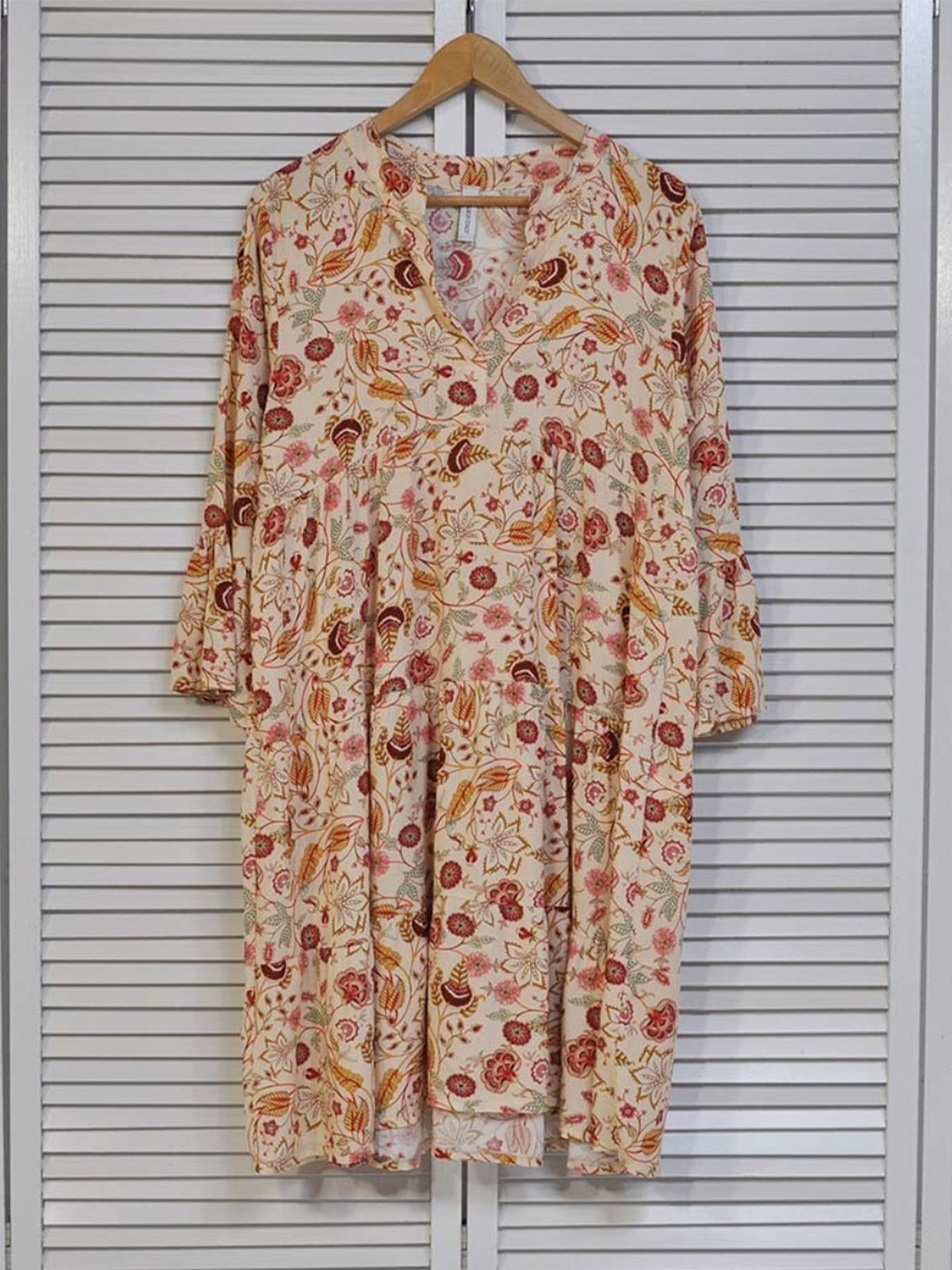 Casual Vacation Floral Vintage V-neck Summer Dress