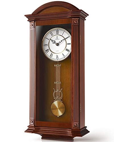 Pendulum Silent Decorative Wood Wall Clock With Swinging Pendulum