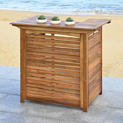 Safavieh Outdoor Collection Monterey Teak Bar Table – Teak Brown
