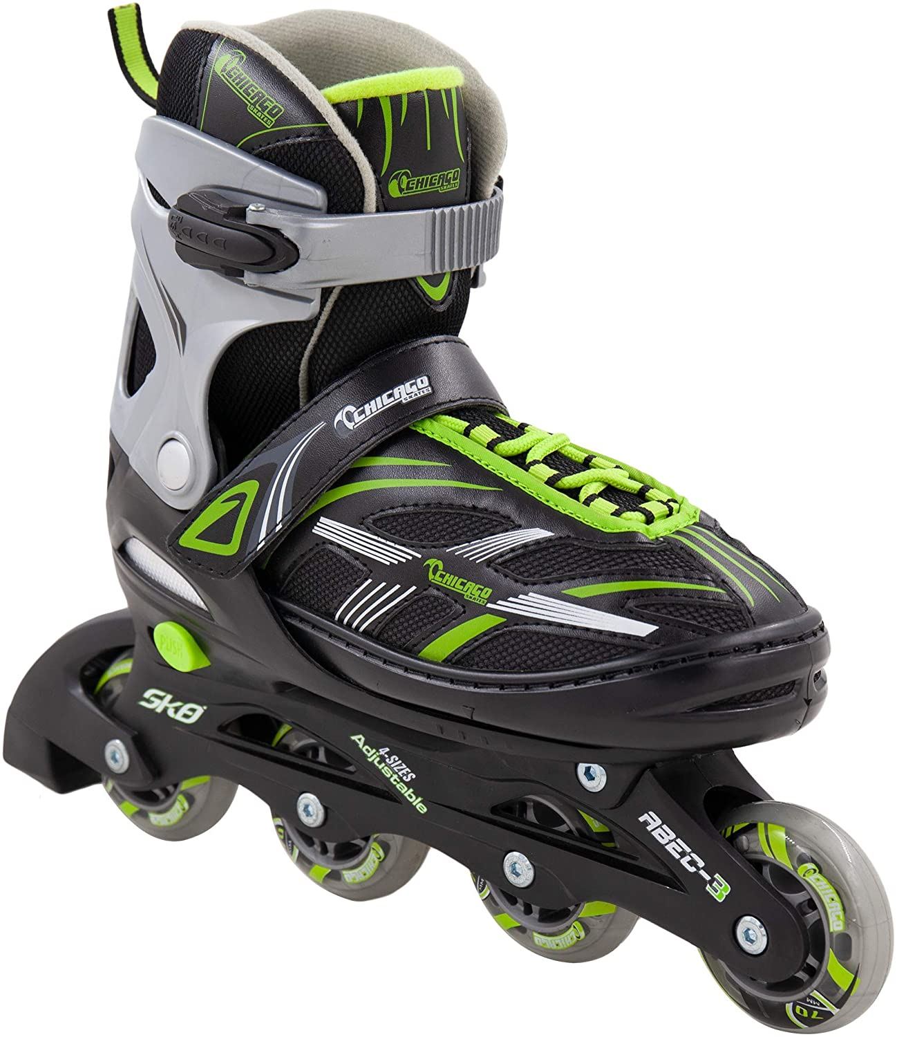 CHICAGO Skates Boys Blazer Adjustable in Line Skate, Purple, Large