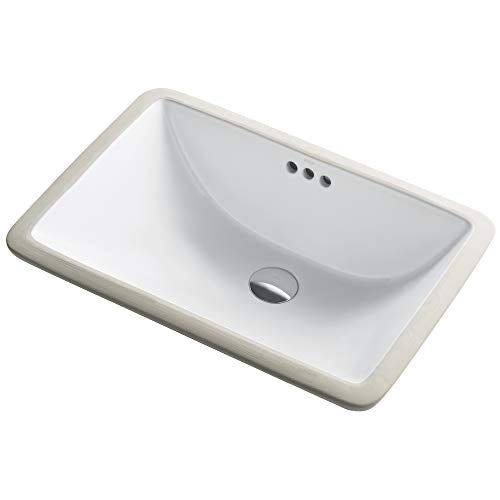 Elavo Bathroom Undermount Sink, 21 Inch, 24 Inch , White