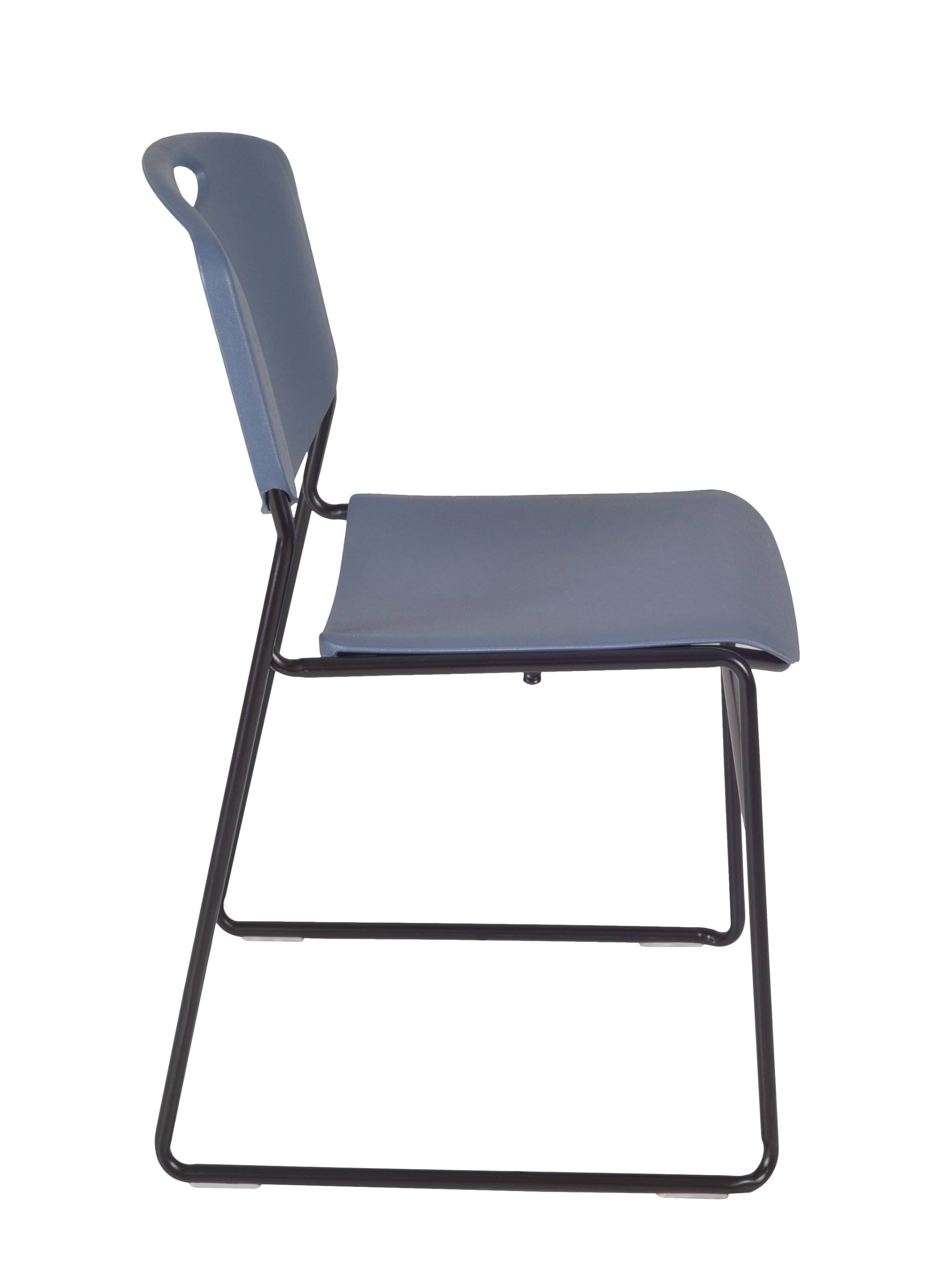 Regency 66x22 x 24x22 Kee Training Table- Mocha Walnut/ Black 2 Zeng Stack Chairs- Blue