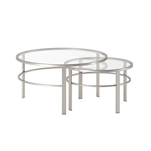 Henn&Hart Coffee Table with Satin Nickel finish