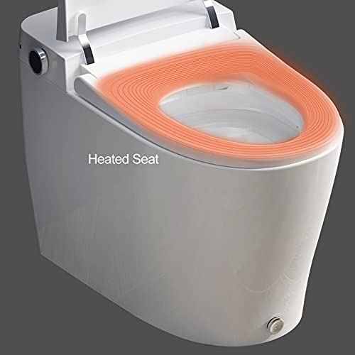 Power Flush One Piece Toilets with Bidet Built in,Heated Bidets Seat