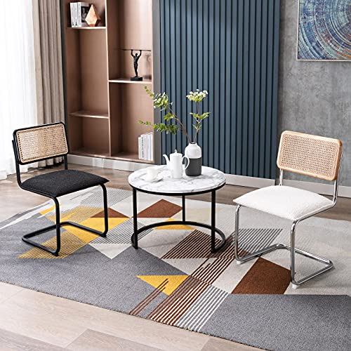 Mid-Century Modern Dining Chairs, Accent Rattan Kitchen Chairs