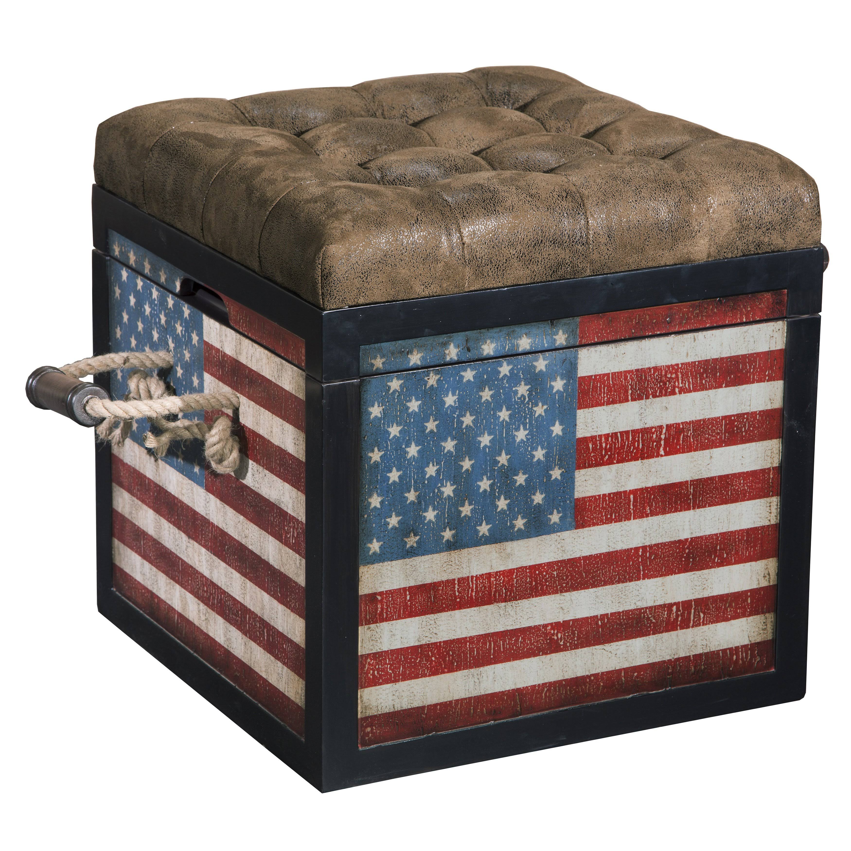 Banner American Flag Storage Ottoman