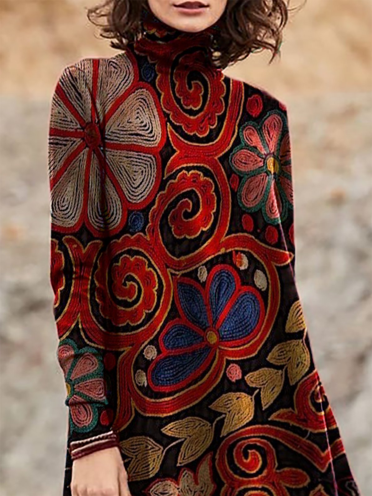 Tribal Long Sleeve Turtleneck Shirts & Tops