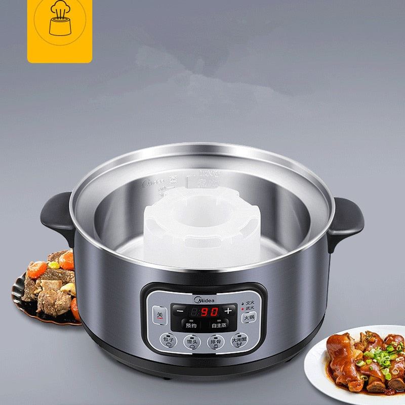 3-layer High Capacity Multi-function Appointment Timing Stainless Steel Steam Cooker Food Steamer Pot
