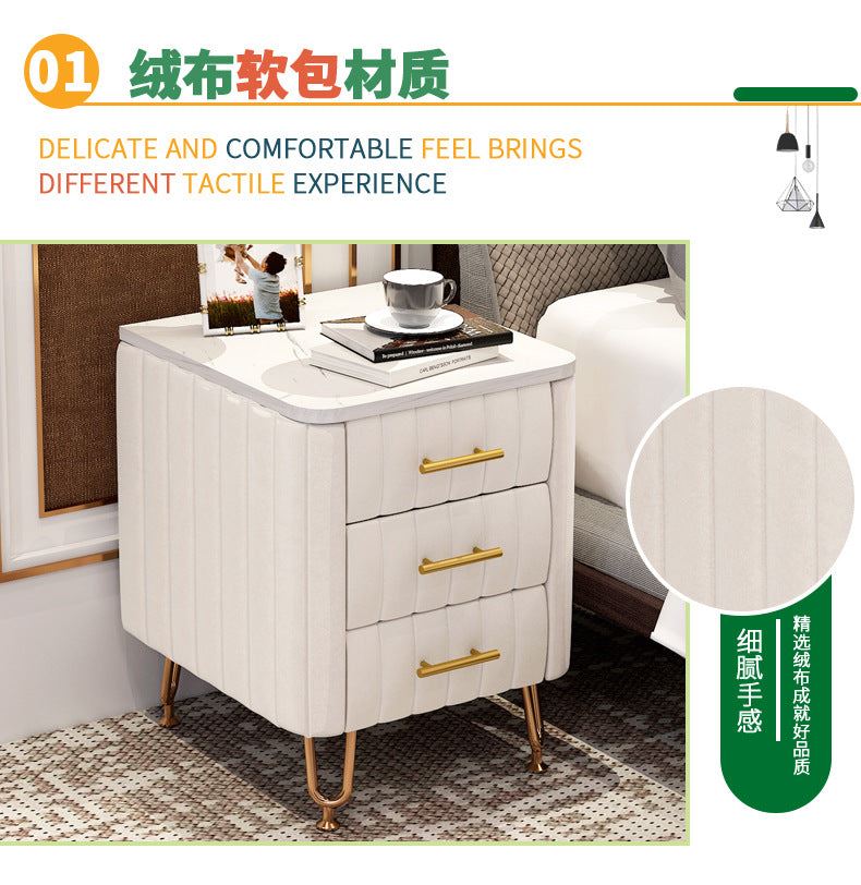 European Style Bedside Table Shelf Simple Modern Light Luxury Bedside