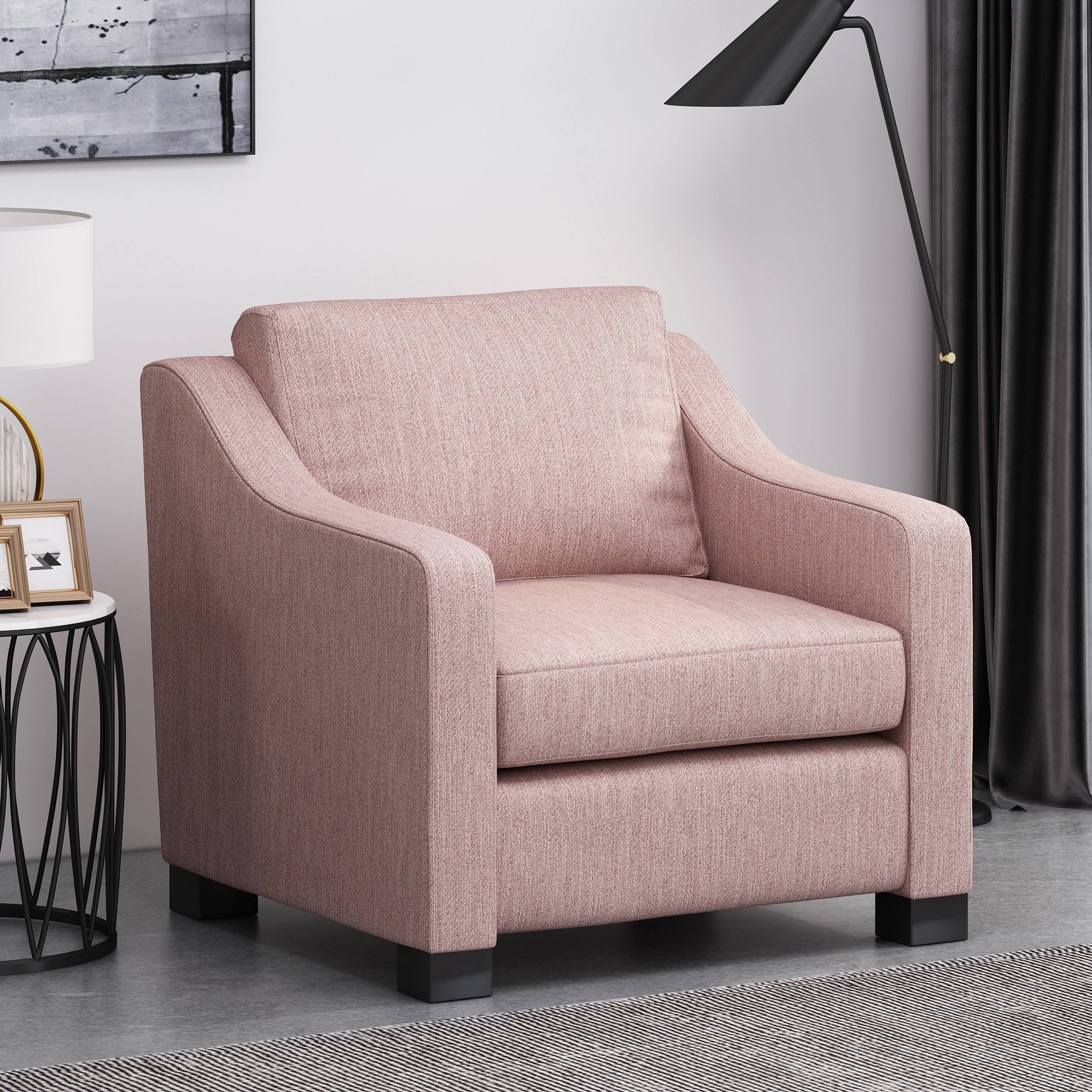 Quran Contemporary Fabric Club Chair - Light Blush