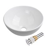 12′′ Bathroom Vessel Porcelain Sink w/ Drain Circular