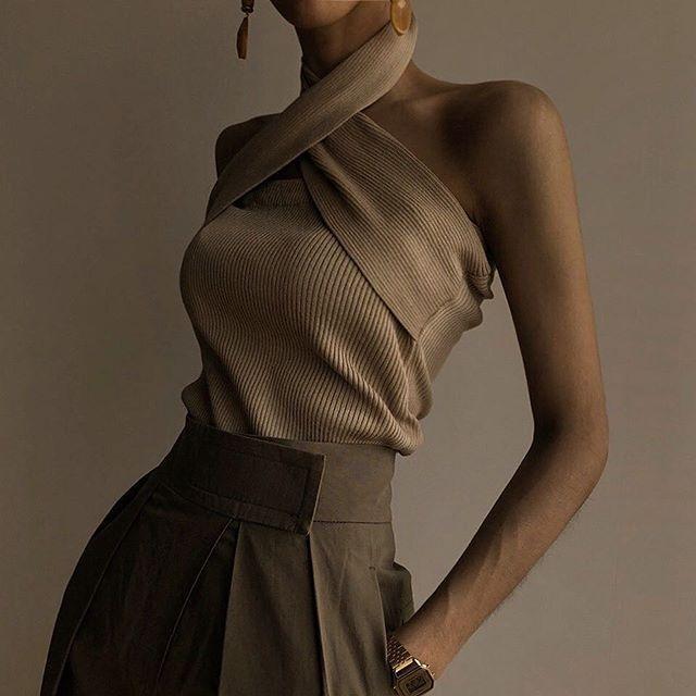 Women's Casual Backless Knit Top